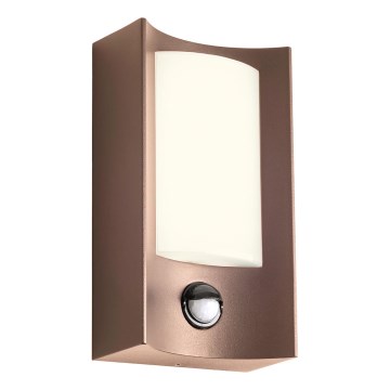 Redo 90487 - LED Екстериорен аплик със сензор WARP LED/8W/230V 3000K IP44 кафяв