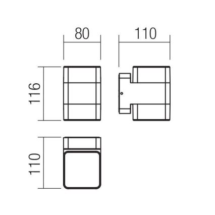 Redo 90492 - LED Екстериорен аплик TOK LED/14,8W/230V IP44 антрацит