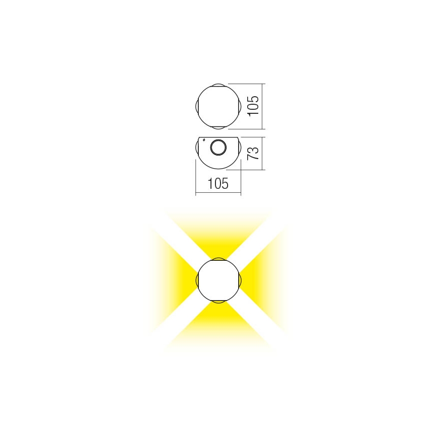 Redo 90500 - LED Екстериорен аплик MILESTONE 4xLED/3W/230V IP54 антрацит