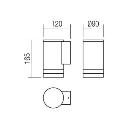 Redo 90517 - Екстериорен аплик CARGO 1xGU10/28W/230V IP54 антрацит
