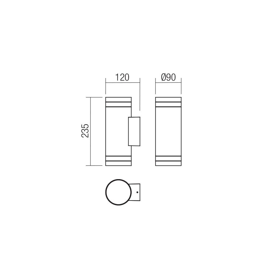 Redo 90518 - Екстериорен аплик CARGO 2xGU10/28W/230V IP54 антрацит