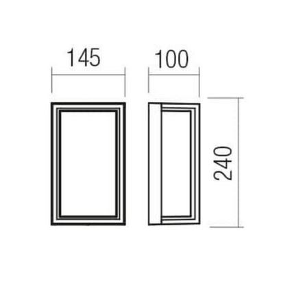 Redo 90534 - LED Екстериорен аплик QUADRIS LED/12W/230V IP54 кафяв