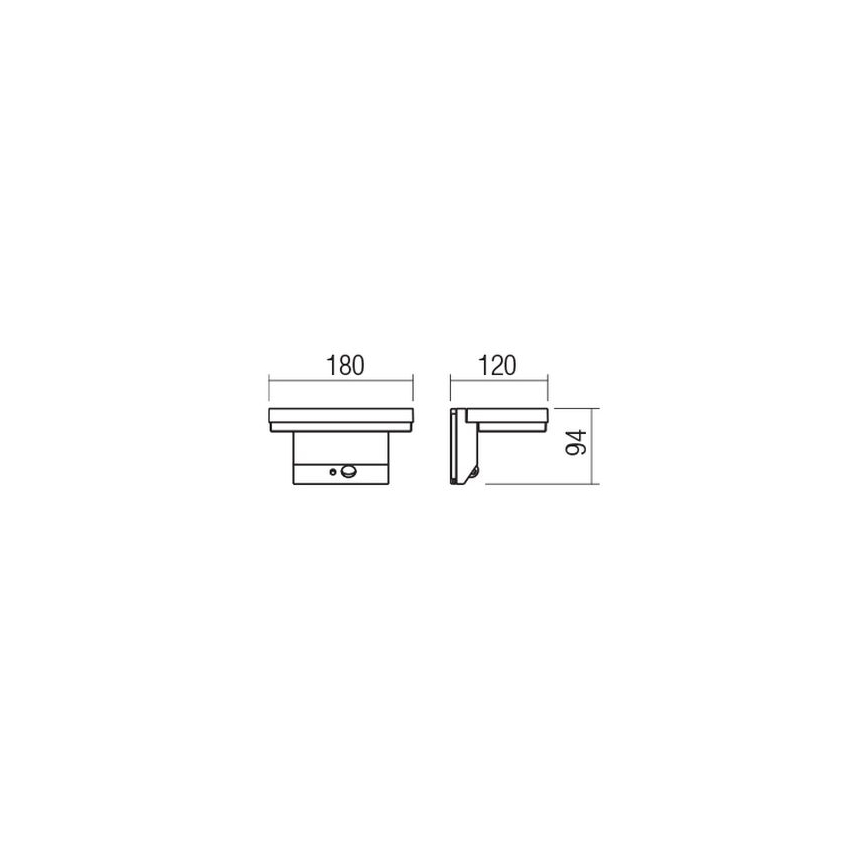 Redo 90535 - LED Соларен аплик със сензор TAIYO LED/2W/3,7V 3000K 2200 mAh IP54 антрацит