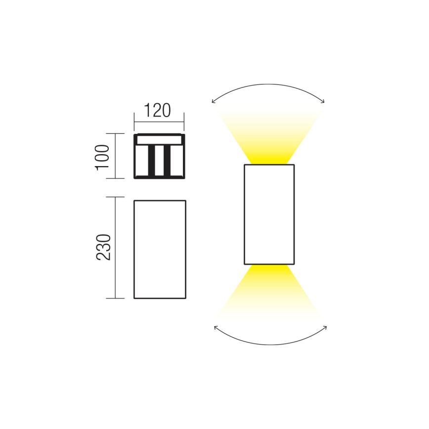 Redo 90552 - LED външно стенно осветително тяло VARY 2xLED/10W/230V 3000K IP54 бяло
