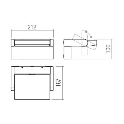 Redo 90584 - LED външно стенно осветително тяло FLIP LED/20W/230V 3000K CRI 90 IP54 антрацит