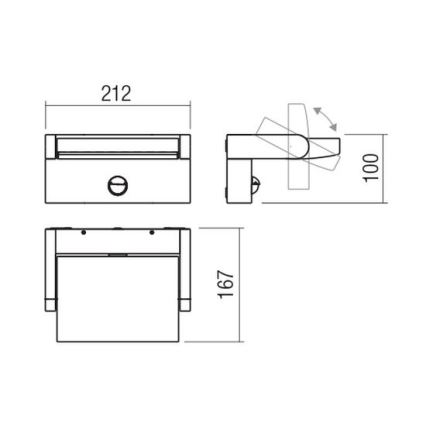 Redo 90587 - LED Екстериорен аплик със сензор FLIP LED/20W/230V CRI 90 3000K IP54 антрацит