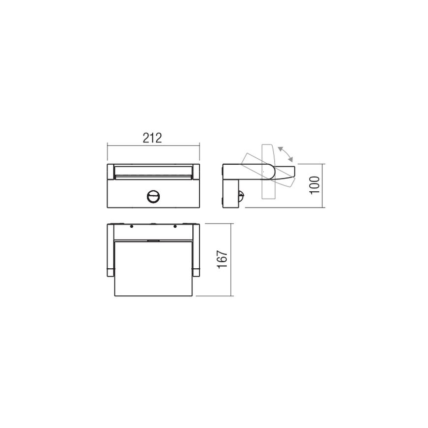 Redo 90587 - LED Екстериорен аплик със сензор FLIP LED/20W/230V CRI 90 3000K IP54 антрацит