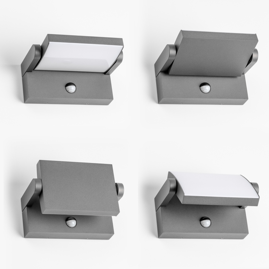 Redo 90587 - LED външно стенно осветително тяло със сензор FLIP LED/20W/230V 3000K CRI 90 IP54 антрацит