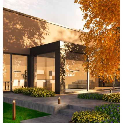 Redo 90590 - LED външна лампа BIRO LED/12W/230V 3000K 30 cm CRI 90 IP65 кафява