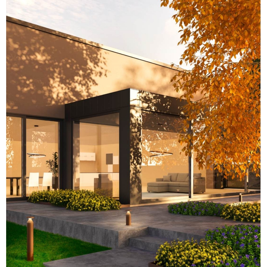 Redo 90590 - LED външна лампа BIRO LED/12W/230V 3000K 30 cm CRI 90 IP65 кафява