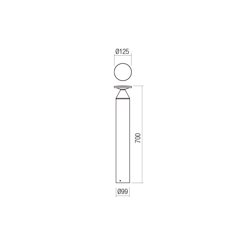 Redo 90591 - Външна LED лампа BIRO LED/12W/230V 3000K 70 см CRI 90 IP65 антрацит