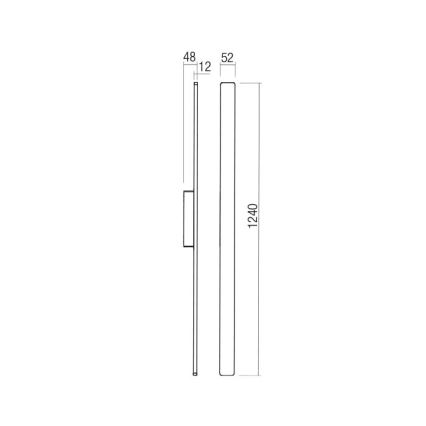 Redo 90622 - LED Екстериорен аплик REFLEXA LED/20W/230V 3000K 124 см IP54 кафяв