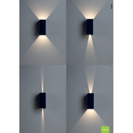 Redo 90637 - LED Екстериорен аплик SONNY 2xLED/5W/230V 2200/3000/4000K IP54 кафяв