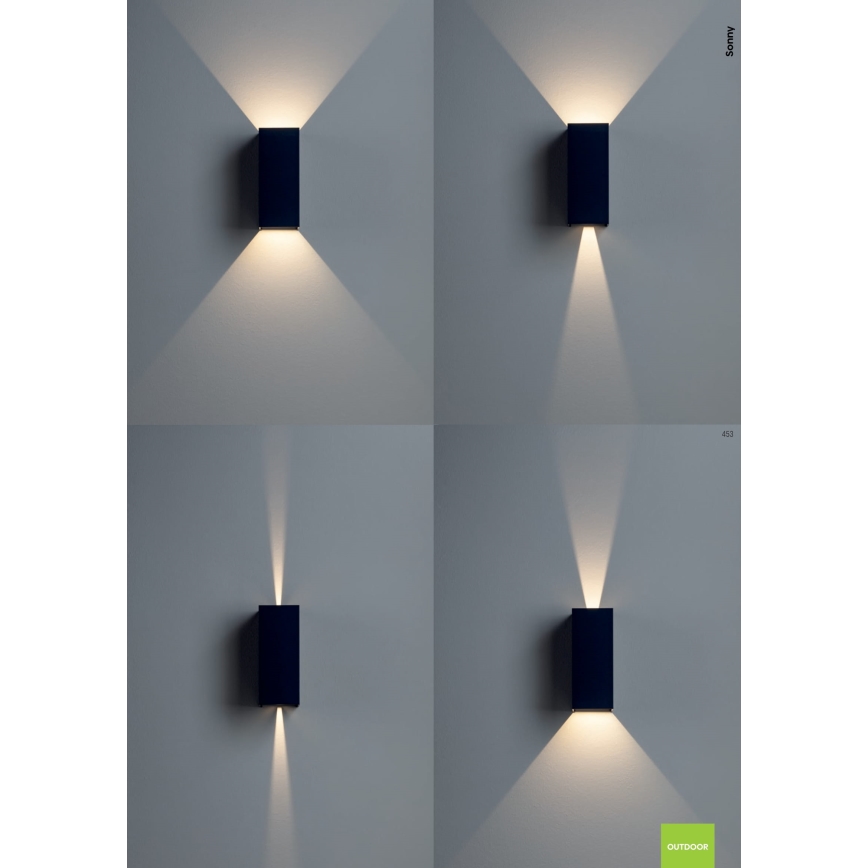 Redo 90637 - LED Екстериорен аплик SONNY 2xLED/5W/230V 2200/3000/4000K IP54 кафяв