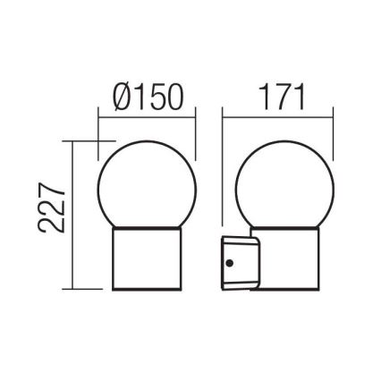 Redo 90640 - Екстериорен аплик BULK 1xE27/28W/230V IP44 антрацит