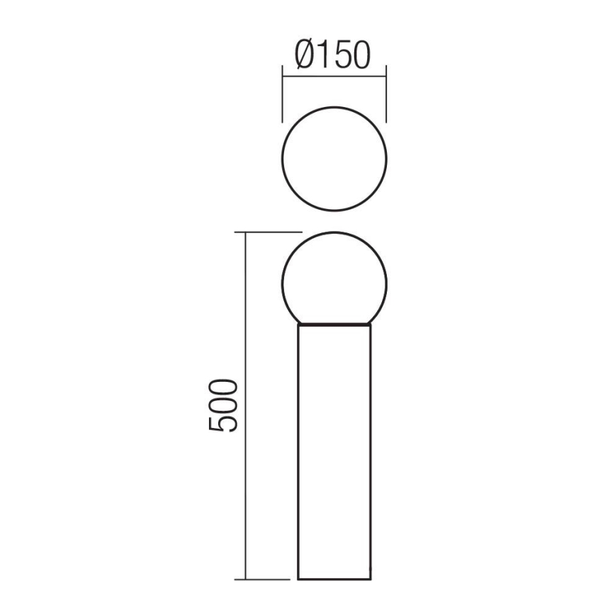 Redo 90642 - Екстериорна лампа BULK 1xE27/28W/230V 50 cm IP44 антрацит
