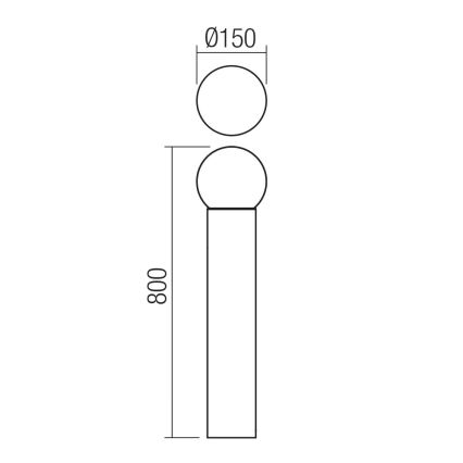 Redo 90643 - Външна лампа BULK 1xE27/28W/230V 80 cm IP44 антрацит