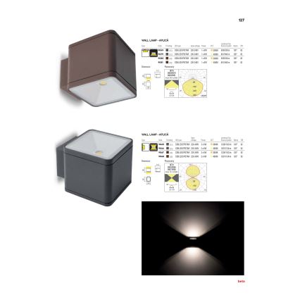 Redo 9065 - Външна LED лампа за стена BETA 2xLED/6W/230V IP54