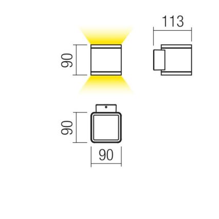 Redo 9065 - Външна LED лампа за стена BETA 2xLED/6W/230V IP54