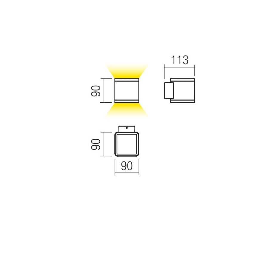 Redo 9065 - Външна LED лампа за стена BETA 2xLED/6W/230V IP54