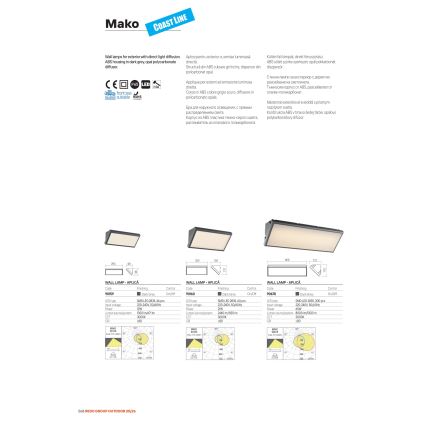 Redo 90678 - LED външно стеннo осветително тяло MAKO LED/65W/230V 3000K IP65 антрацит