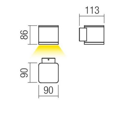 Redo 9069 - LED външно стенно осветително тяло BETA LED/6W/230V 3000K IP54 антрацит