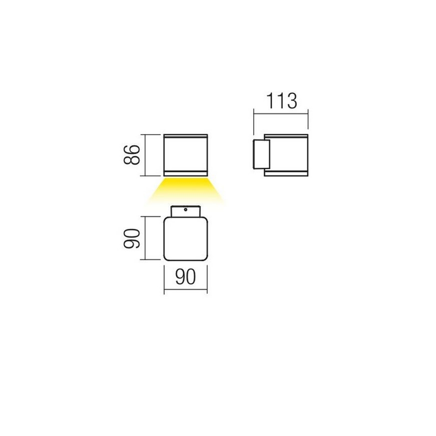 Redo 9069 - LED външно стенно осветително тяло BETA LED/6W/230V 3000K IP54 антрацит
