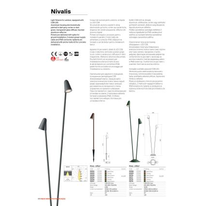 Redo 90706 - LED външна лампа NIVALIS LED/6,8W/230V 3000K 82 cm IP65 кафява