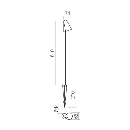 Redo 90706 - LED външна лампа NIVALIS LED/6,8W/230V 3000K 82 cm IP65 кафява