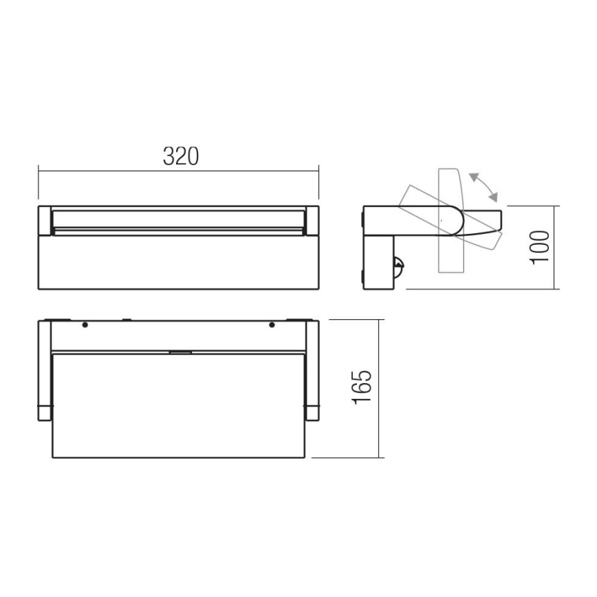 Redo 90715 - Външно стенно LED осветително тяло FLIP LED/40W/230V 3000/4000/5000K CRI 90 IP54 антрацит