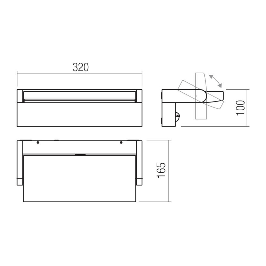 Redo 90716 - LED външно стенно осветително тяло FLIP LED/40W/230V 3000/4000/5000K CRI 90 IP54 кафяво