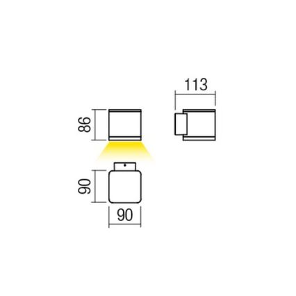 Redo 9080 - LED външен стенен осветител BETA LED/6W/230V 3000K IP54 кафяв