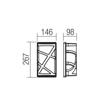 Redo 9097 - Външно стенно осветително тяло VORTEX 1xE27/42W/230V IP44 кафяво