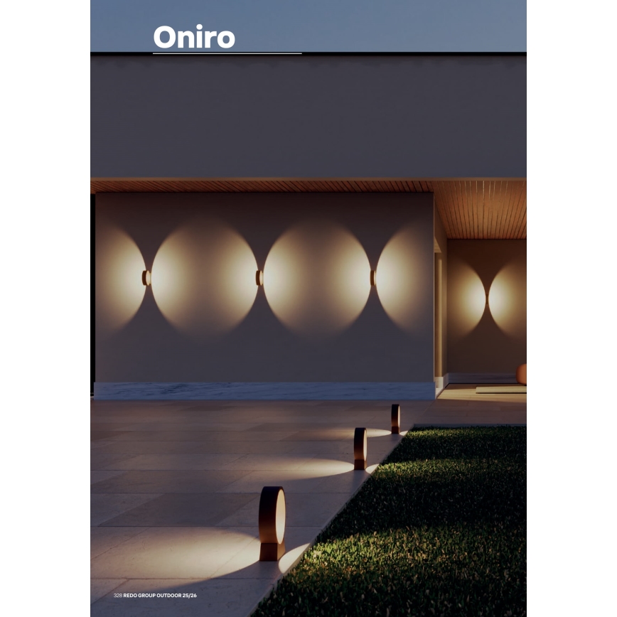 Redo 91063 - Външно стенно LED осветително тяло ONIRO LED/8W/230V 3000K CRI 90 IP65 кафяво