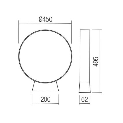 Redo 91066 - LED външна лампа ONIRO LED/15W/230V 3000K 49,5 cm CRI 90 IP65 антрацит