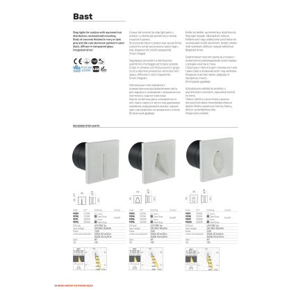 Redo 91195 - LED Външно ориентиращо осветително тяло BAST LED/2,5W/230V 3000K CRI 90 IP65 сиво