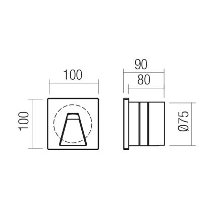 Redo 91196 - Външно ориентиращо осветително тяло BAST LED/2,5W/230V 3000K CRI 90 IP65 антрацит