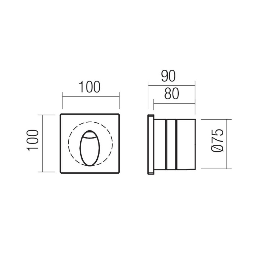 Redo 91199 - LED външно ориентировъчно осветително тяло BAST LED/2,5W/230V 3000K CRI 90 IP65 сиво