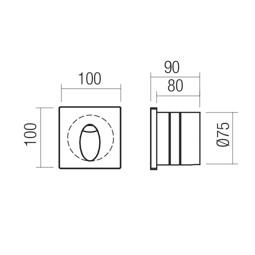 Redo 91200 - LED външно ориентиращо осветително тяло BAST LED/2,5W/230V 3000K CRI 90 IP65 антрацит