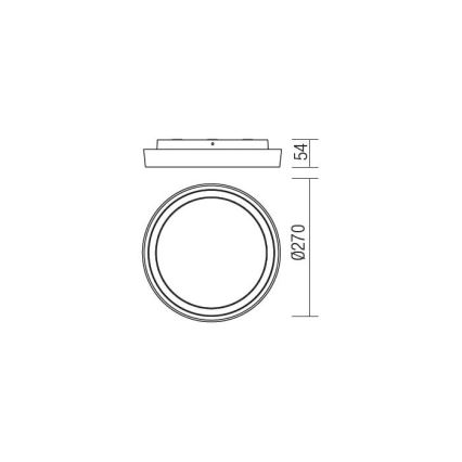 Redo 9180 - Екстериорна LED лампа за таван BEZEL LED/25W/230V Ø 27 см IP54 бял