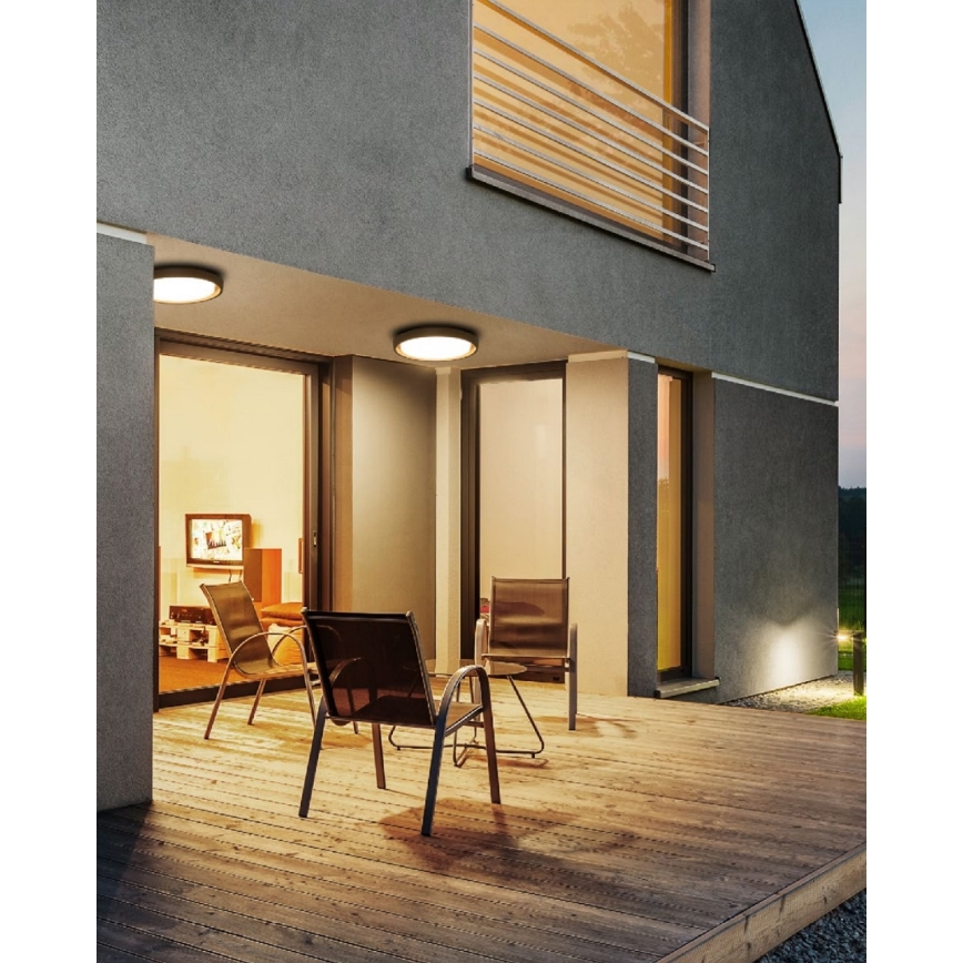 Redo 9184 - Външно LED таванно осветително тяло BEZEL LED/30W/230V Ø 34 см IP54 антрацит