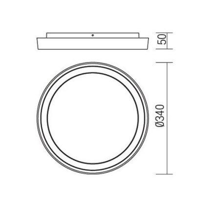 Redo 9184 - Външно LED таванно осветително тяло BEZEL LED/30W/230V Ø 34 см IP54 антрацит