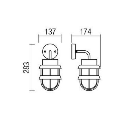 Redo 9498 - Екстериорен аплик CLAUT 1xE27/42W/230V IP44 антрацит