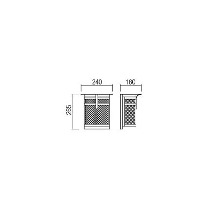 Redo 9577 - Екстериорен аплик VISIR 1xE27/42W/230V IP23