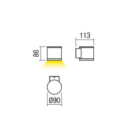 Redo 9596 - LED външно стенно осветително тяло ETA LED/6W/230V 3000K IP54 кафяво