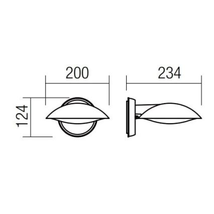 Redo 9617 - LED Екстериорен аплик CAPP LED/12W/230V IP54 антрацит