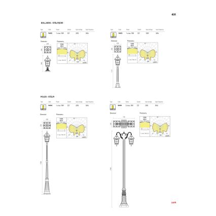 Redo 9652 - Външна лампа YORK 1xE27/70W/230V IP44 кафява