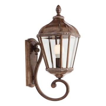 Redo 9656 - Външна стенна лампа ESSEN 1xE27/70W/230V IP44 кафява/патина