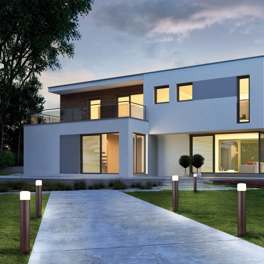 Redo 9683 - LED външна лампа CYCLO LED/9W/230V 2900-3100K 90 cm IP54 кафява