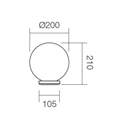 Redo 9760 - Резервен абажур за външно осветление SFERA Ø 20 см IP44 кафяв